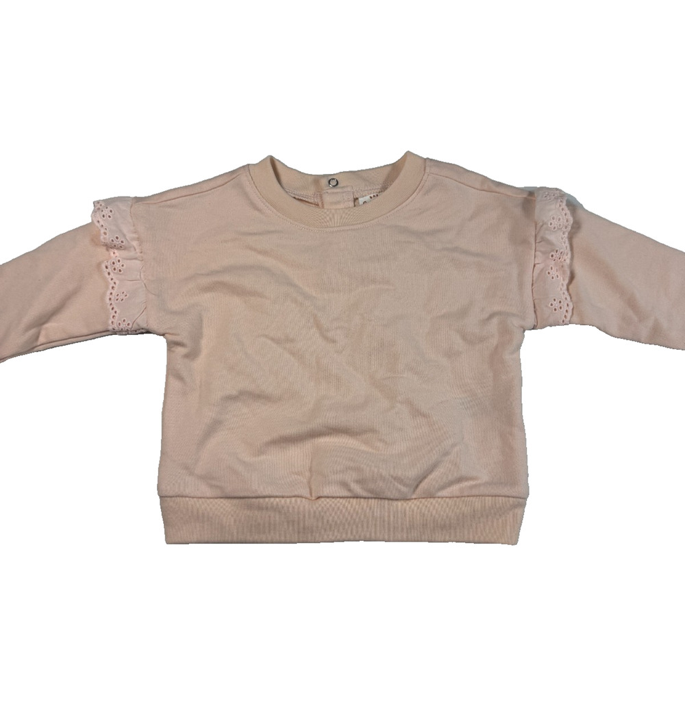 Cat & Jack Baby Girls' Solid Sweatshirt Light Peach 6-9M NWT
